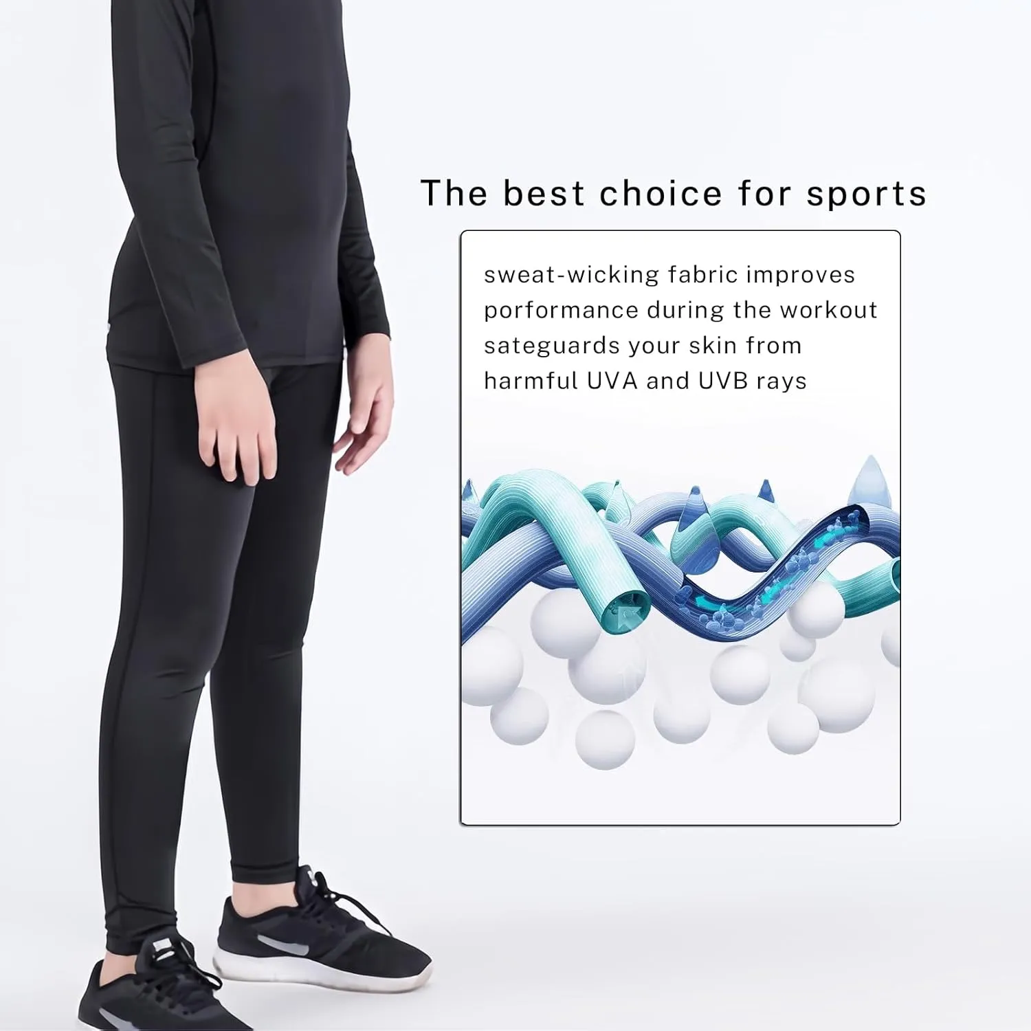 1/2/3/4 Pack Boys' Youth Compression Leggings Pants Tights Athletic Base for Basketball Running Hockey Jiu Jitsu