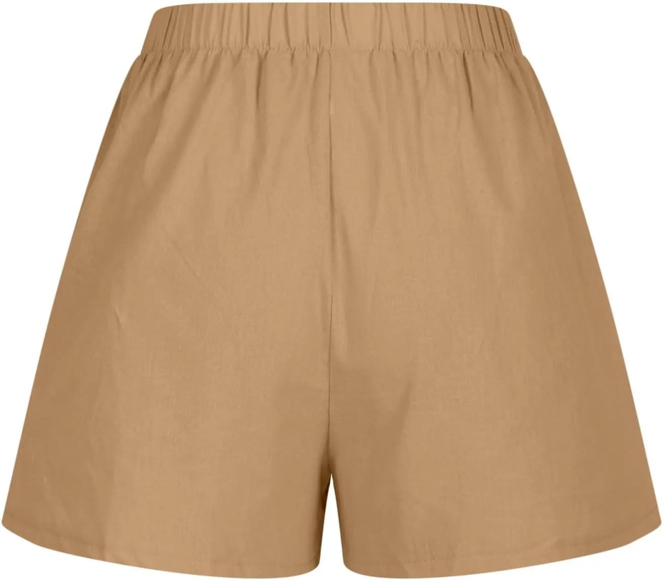 2024 Linen Shorts for Women Trendy Summer Solid Wide Leg Pants Casual Elastic Waist Lounge Trousers with Pockets
