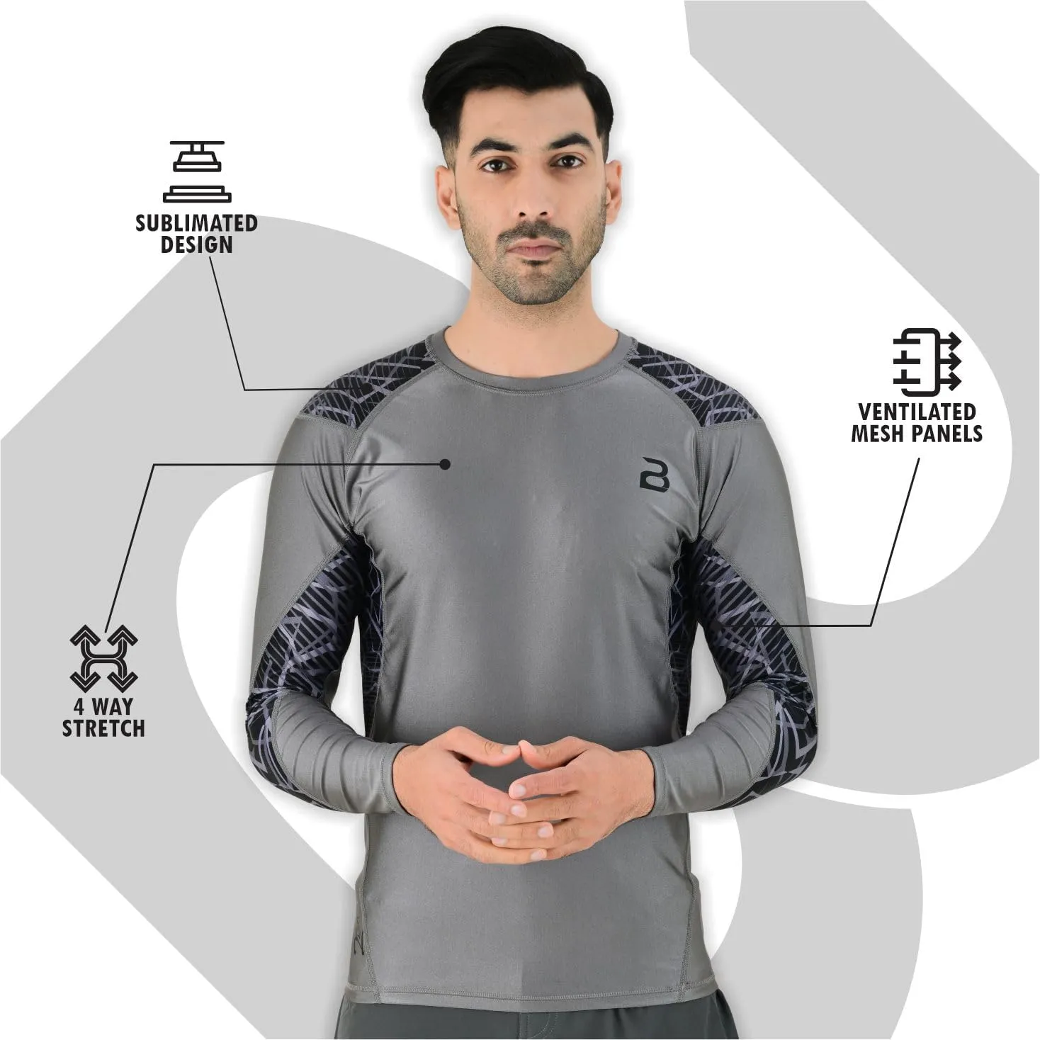 2BOLD MMA, BJJ Long Sleeve Compression Rash Guard Shirt For Men, Jiu Jitsu Compression Shorts 2PC Quick Dry Workout Gym Set