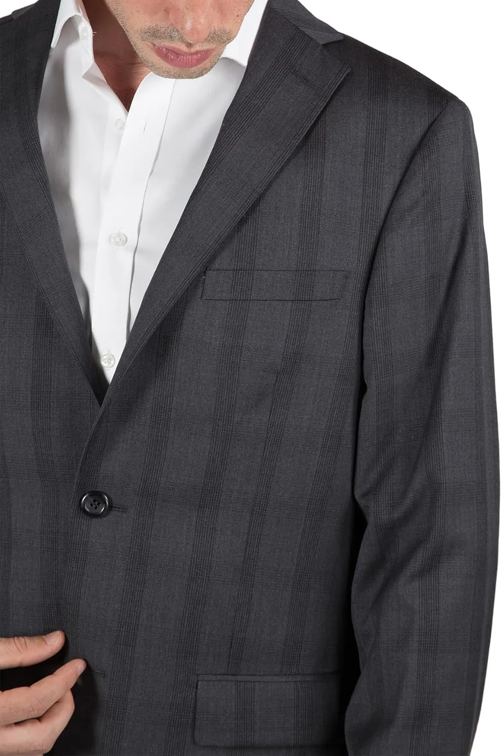 Adam Baker Men's Single Breasted Classic Fit 100% Luxury Lamb's Wool Blazer/Sport Coat