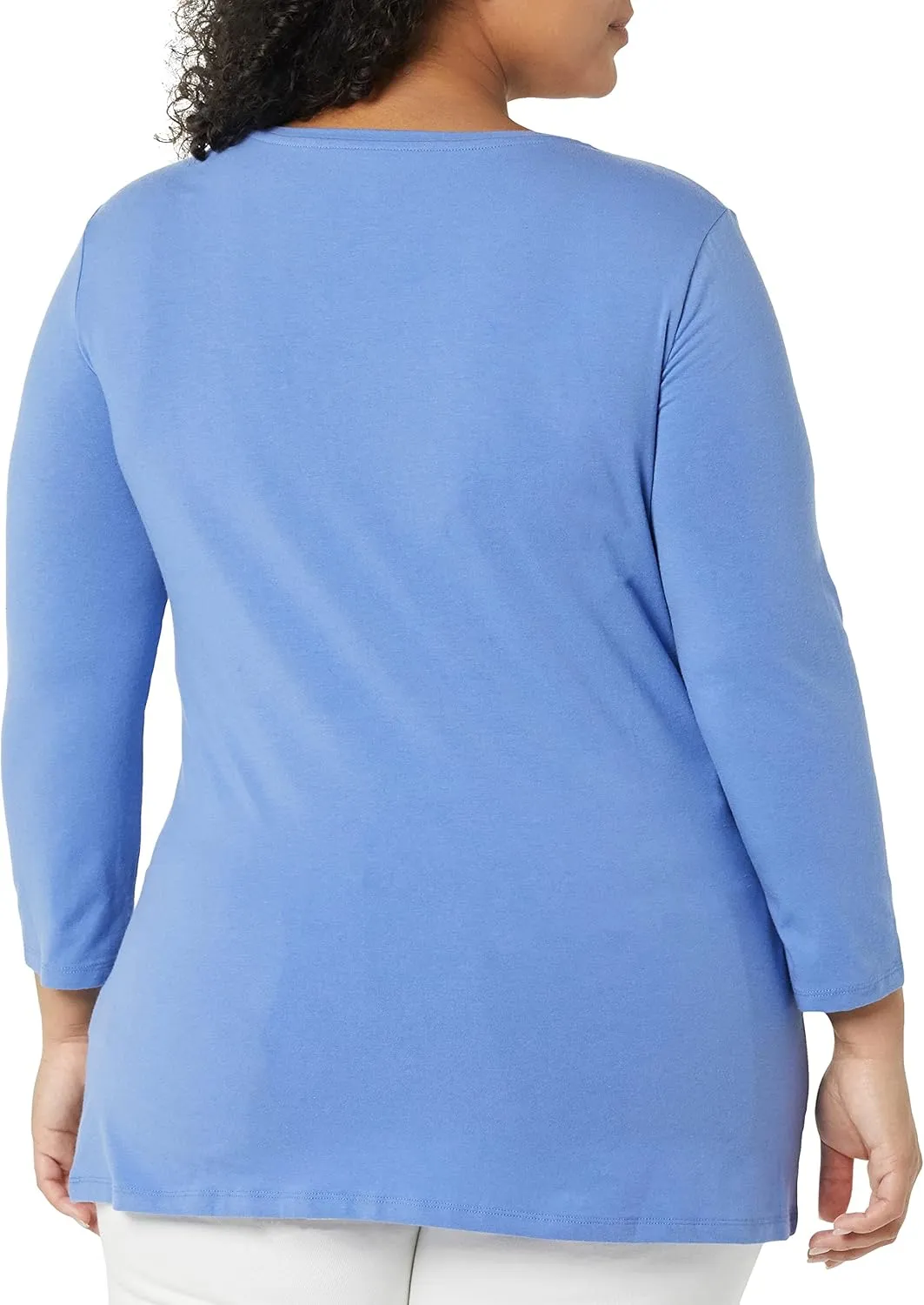 Amazon Essentials Women's Classic-Fit 3/4 Sleeve V-Neck T-Shirt (Available in Plus Size), Multipacks
