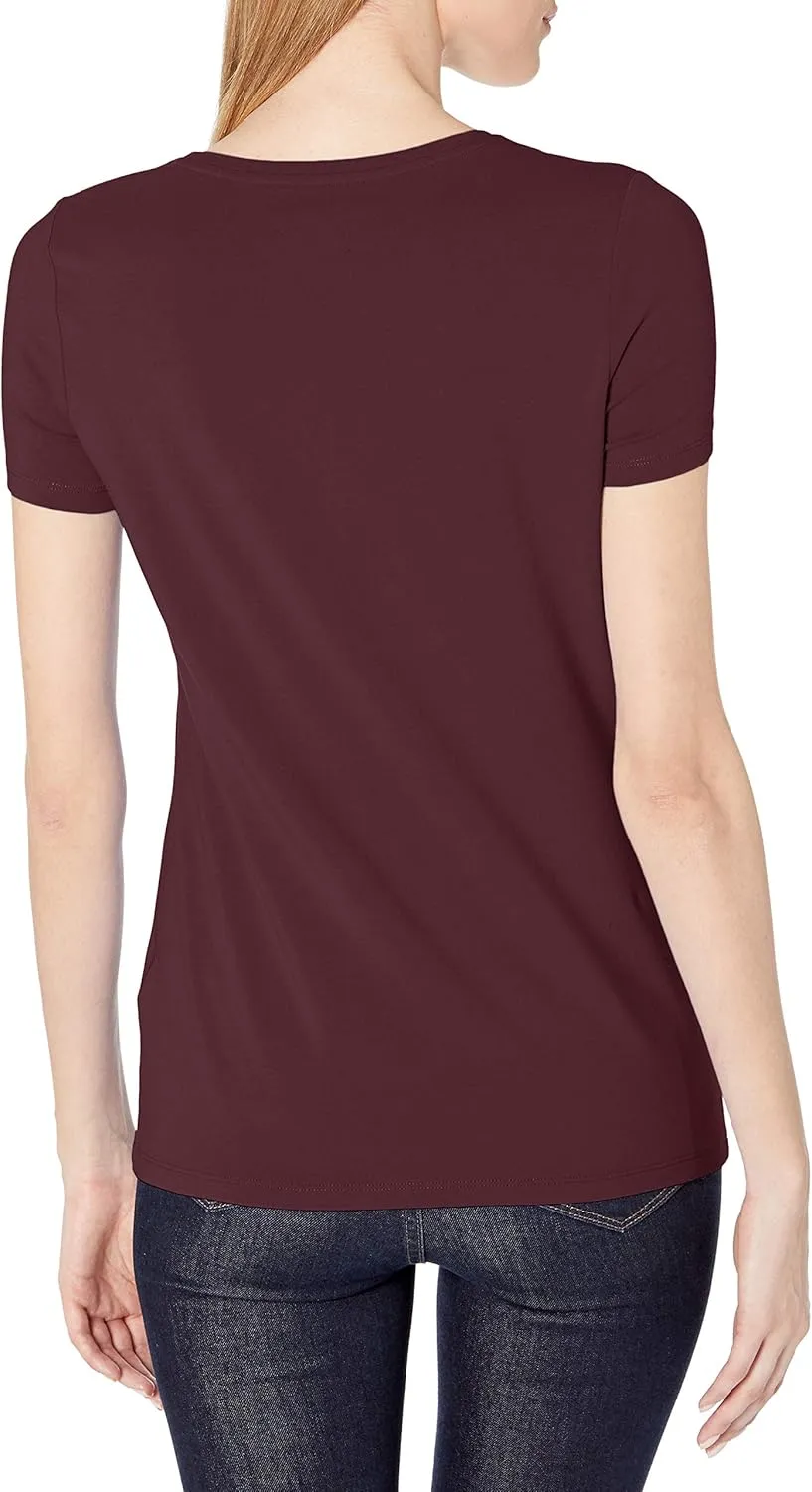 Amazon Essentials Women's Classic-Fit Short-Sleeve Scoop Neck T-Shirt (Available in Plus Size), Pack of 2