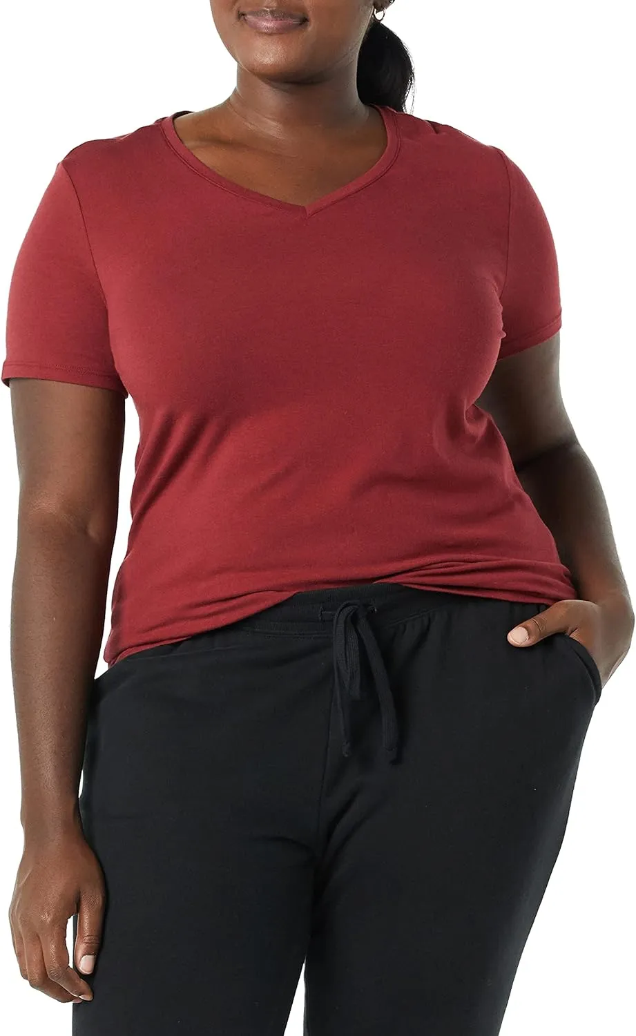 Amazon Essentials Women's Classic-Fit Short-Sleeve V-Neck T-Shirt, Multipacks