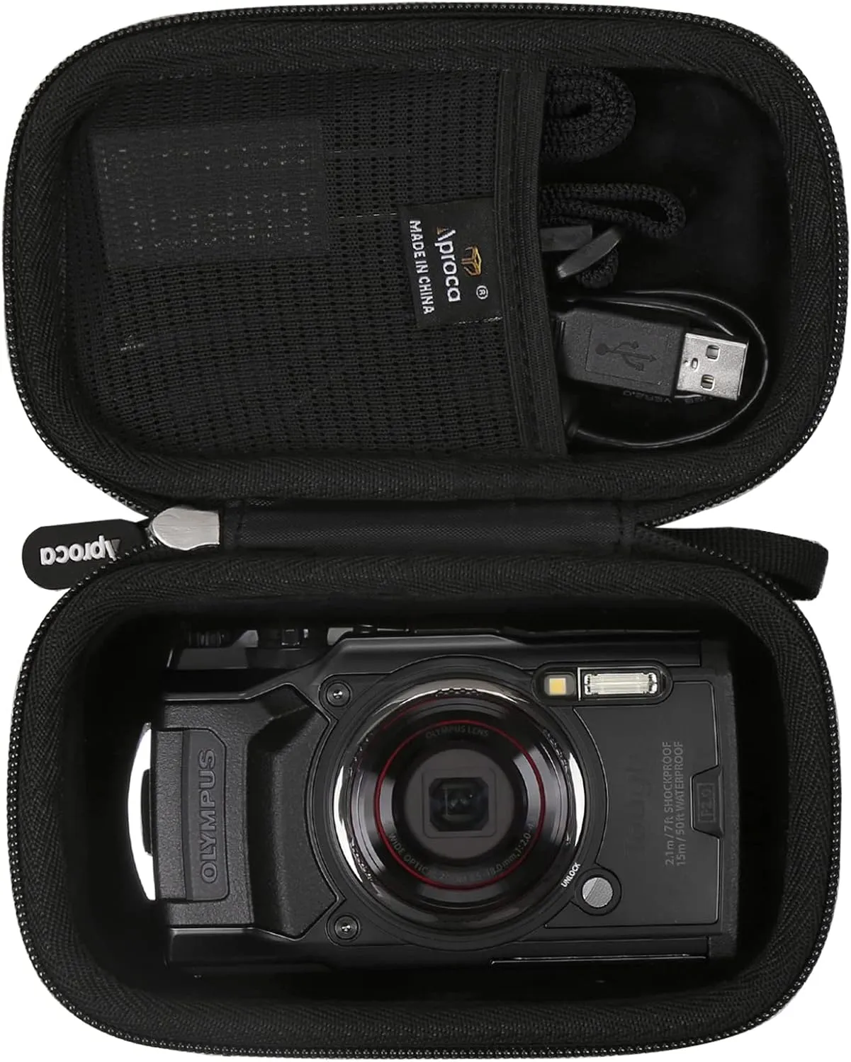 Aproca Portable Hard Storage Case, for OM System Tough TG-7 TG-6 Digital Camera