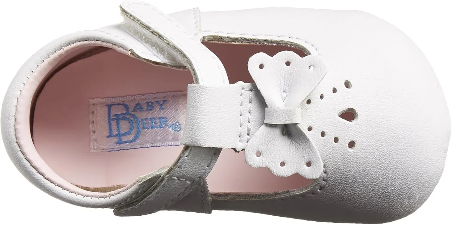 Baby Deer Leather T-Strap Flat (Infant)