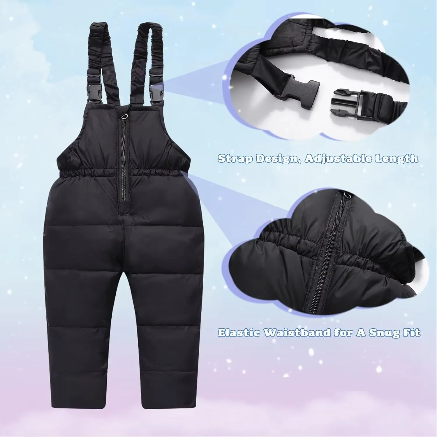 Baby Snowsuit Toddler Winter Hooded Artificial Fur Down Boys Girls Jacket Coat and Ski Bib Pants Warm Fashion Outwear