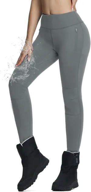 baleaf Women's Snow Pants Winter Thick Insulated Waterproof Fleece Lined Leggings Ski Hiking Outdoor Cold Weather Gear