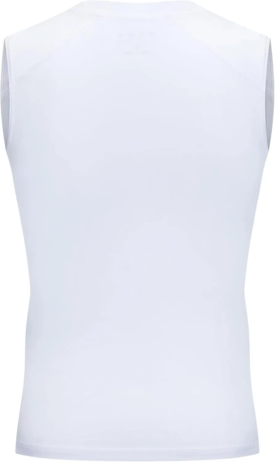 Boys Sleeveless Compression Shirt Qucik Dry Athletic Tank Tops Youth Kids Basketball Football Undershirt Workout