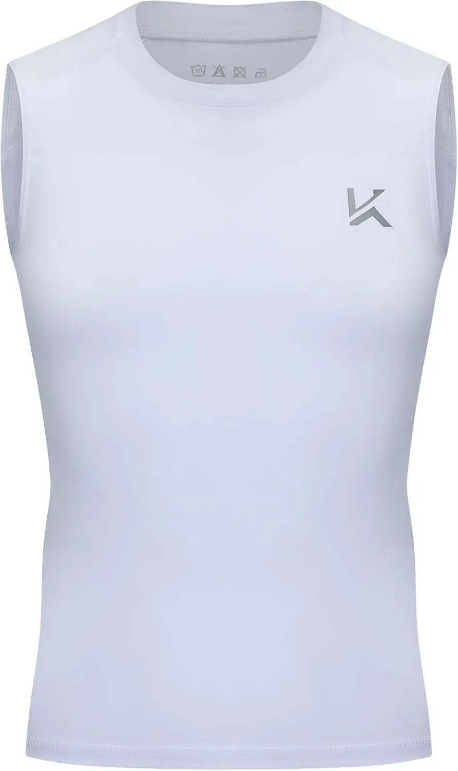 Boys Sleeveless Compression Shirt Qucik Dry Athletic Tank Tops Youth Kids Basketball Football Undershirt Workout