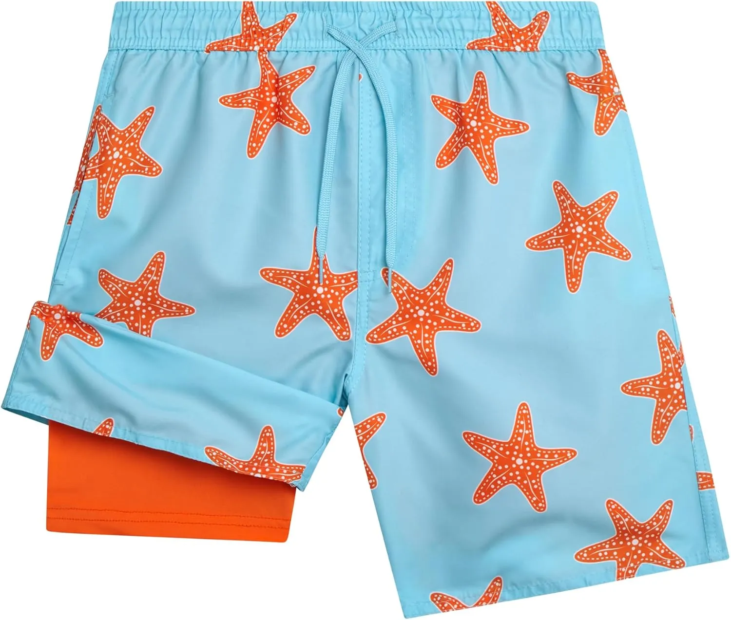 Boys Swim Trunks with Compression Liner Quick Dry Bathing Suit Swim Shorts (Sizes: 8-14)
