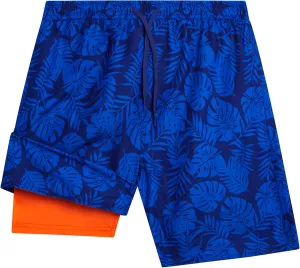 Boys Swim Trunks with Compression Liner Quick Dry Bathing Suit Swim Shorts (Sizes: 8-14)