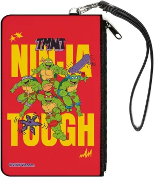 Buckle-Down Nickelodeon Zip Around Wallet, Ninja Turtles Ninja Tough Group Pose Red Yellow, Canvas