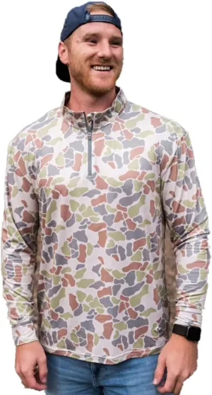 Burlebo Men's Long Sleeve Performance Quarter Zip Sweatshirt
