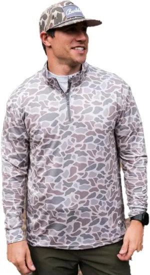 Burlebo Men's Long Sleeve Performance Quarter Zip Sweatshirt