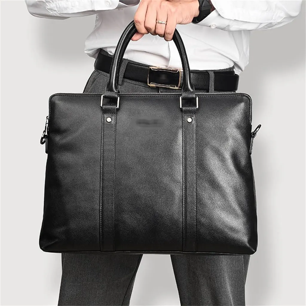 Business Handbag Cowhide Briefcase Men's Casual Shoulder Bag Computer Bag