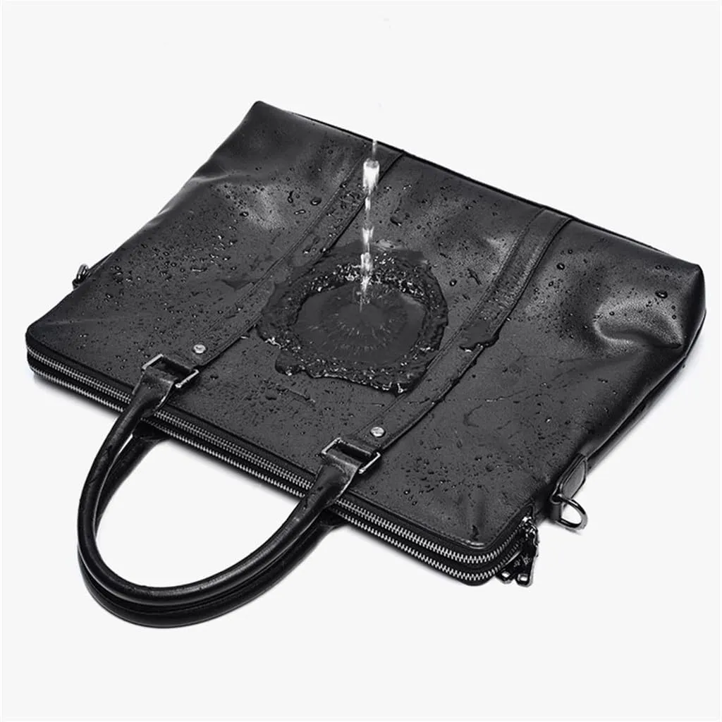 Business Handbag Cowhide Briefcase Men's Casual Shoulder Bag Computer Bag