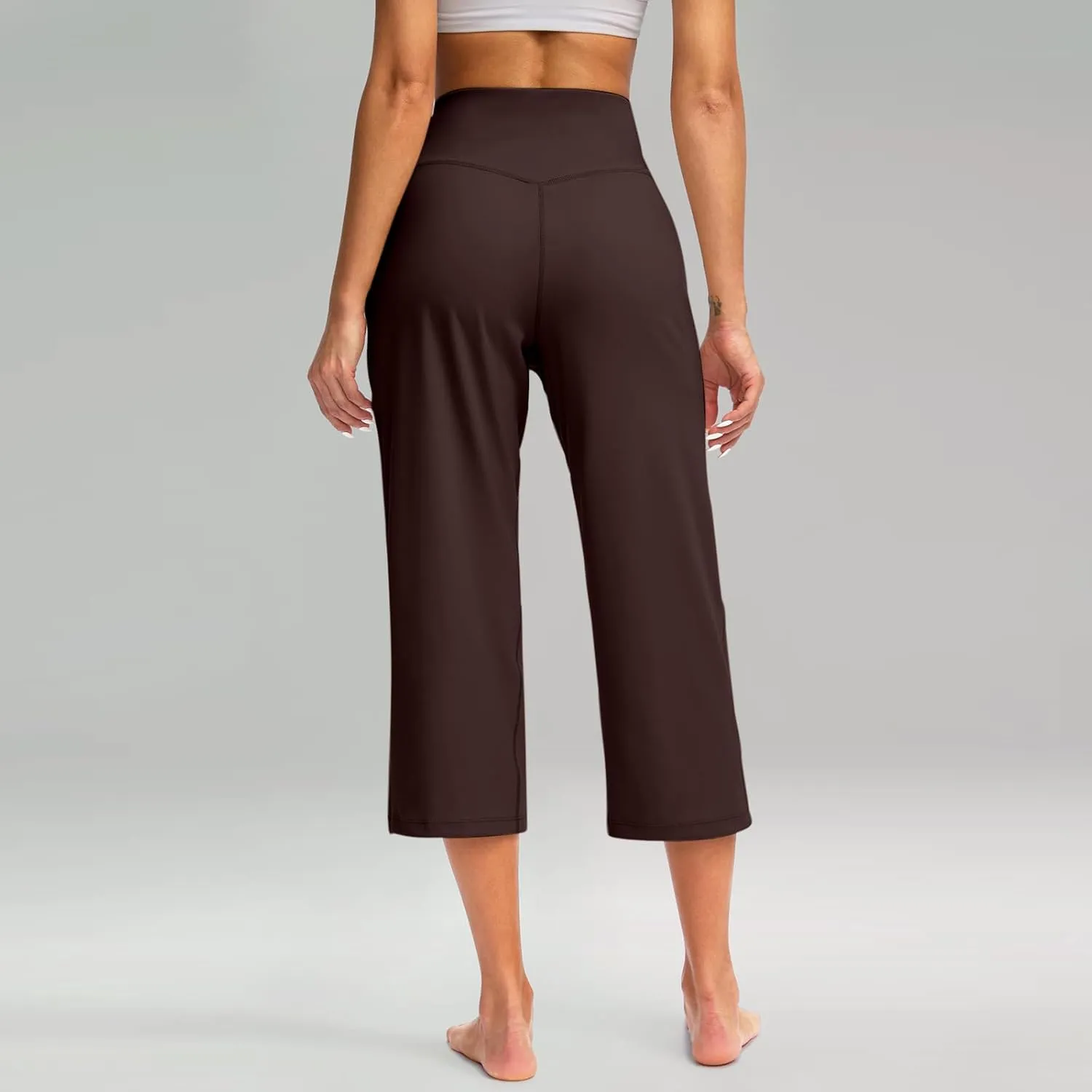 Capri Pants for Women Summer Wide Leg Capri Pants with Pockets Tummy Control Yoga Capris Plus Size Cropped Pant