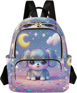 Cartoon Cute Fake Sequin Dog 14 Inch lightweight, anti-theft work backpack backpack diaper bag for business