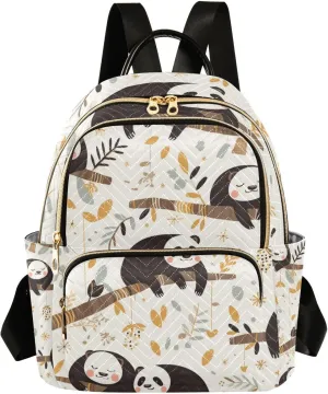 Cartoon Sloth Black and Brown 14 Inch trendy, stylish diaper bag backpack womens book bag for business