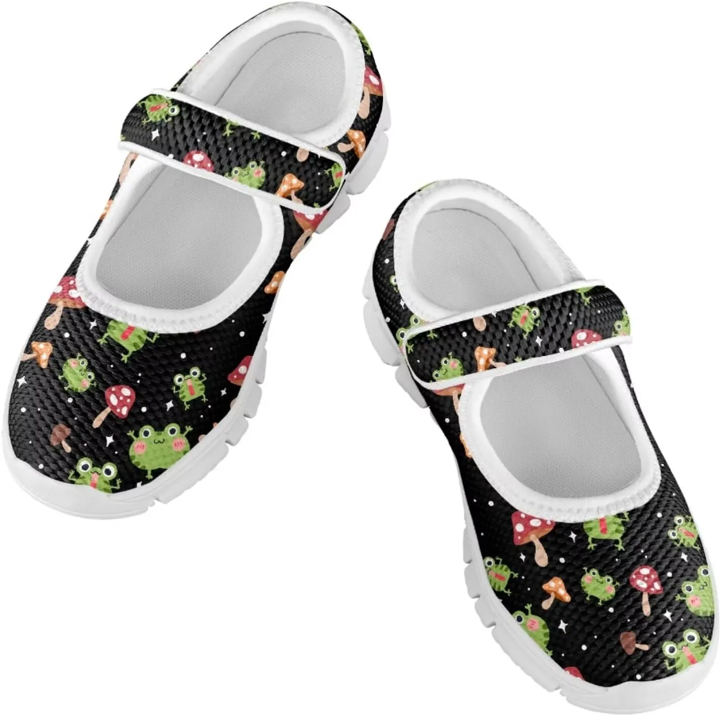 Child Sneakers Girls Mesh Mary Jane Flats Walking Shoes Breathable Mesh Shoe for School Soft Sole Casual Sneaker