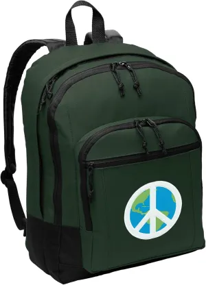 Classic Peace Sign Backpack MEDIUM Bag w/Laptop or Tablet Sleeve