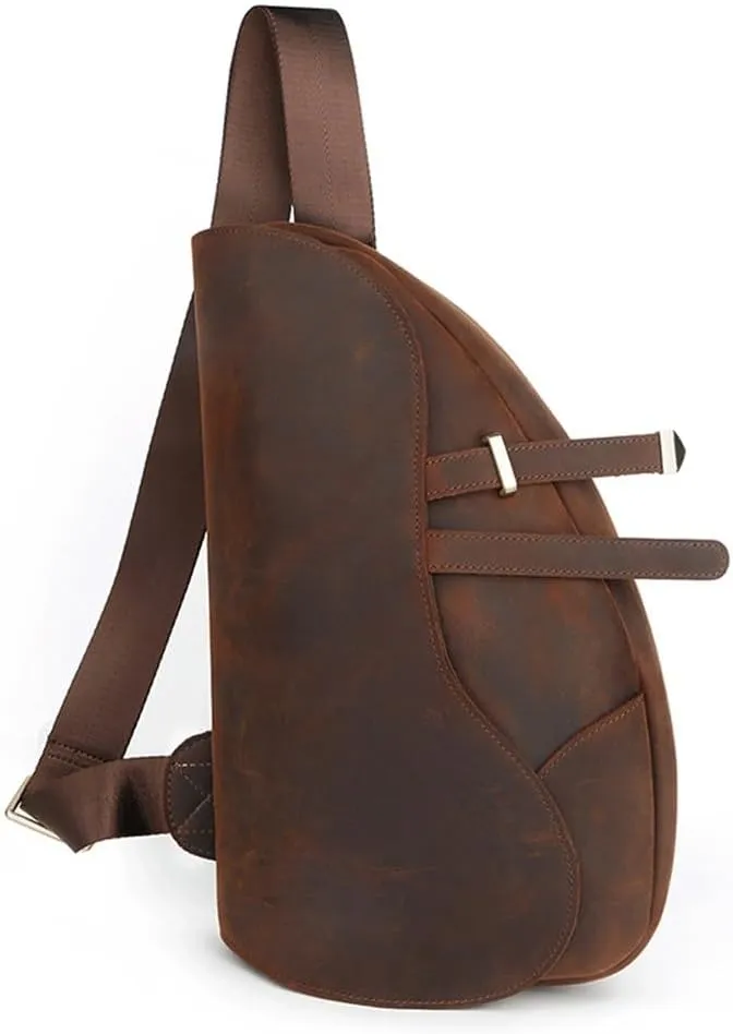 Crossbody Bag Large Capacity Retro Saddle Bag Outside Chest Bag For Men