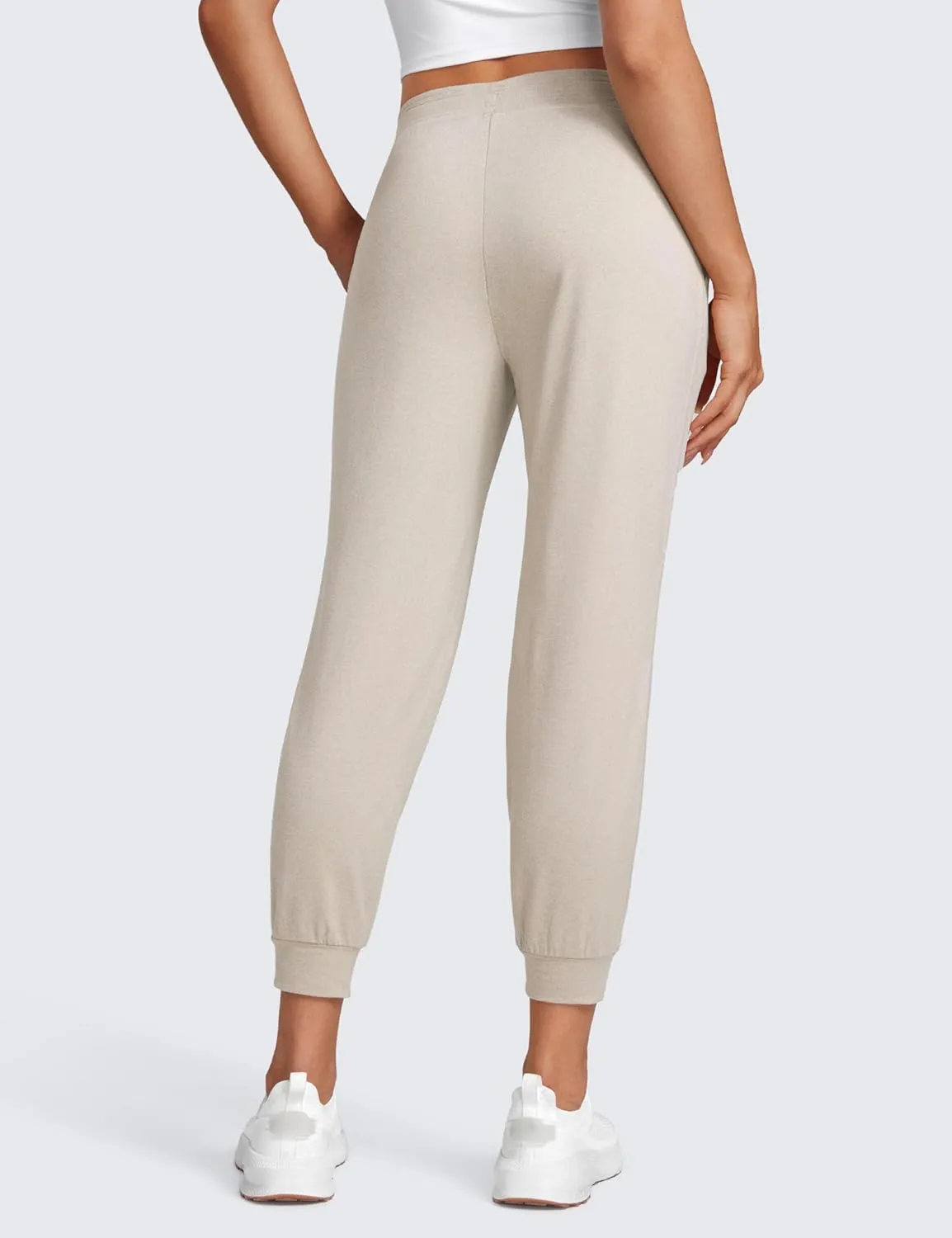 CRZ YOGA Cloud Jersey Joggers Sweatpants Women 25" Capri Casual Lounge Pajama Workout Sweat Pants with Pockets
