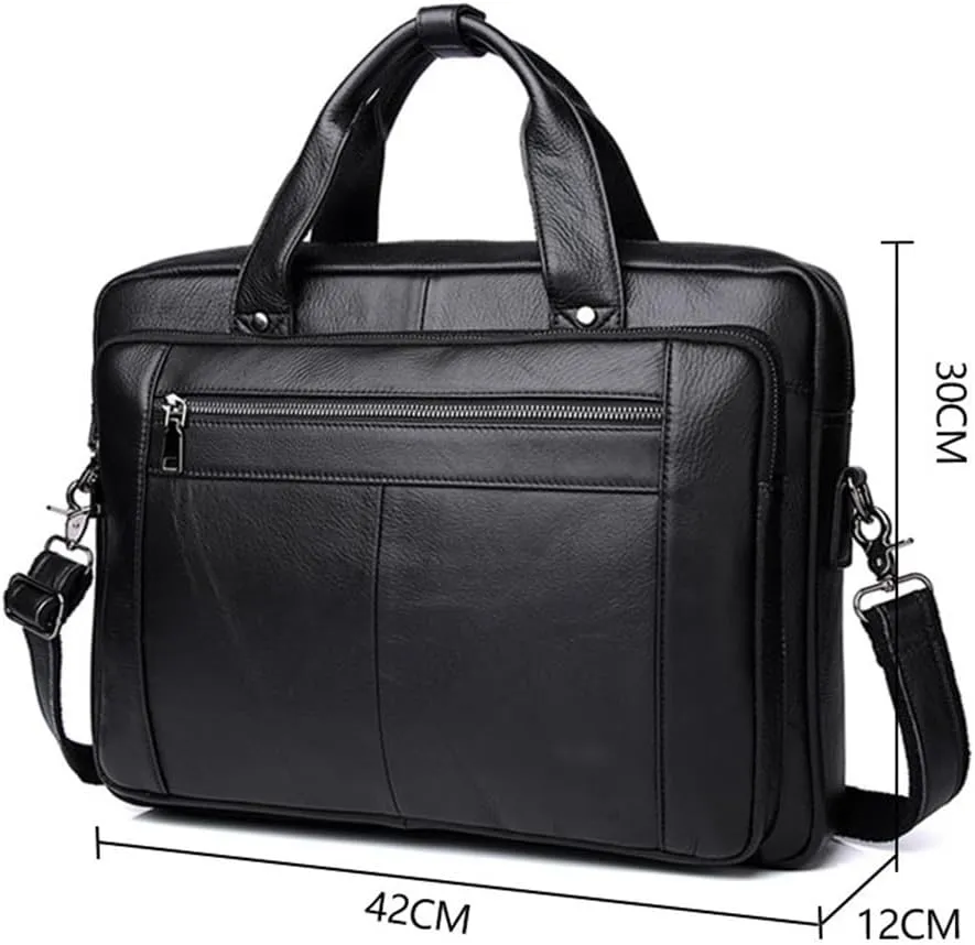 CSCDD Business Men's Briefcase Leather Men's Bag Business Bag 16-inch Hand Carry Single Shoulder Computer Bag