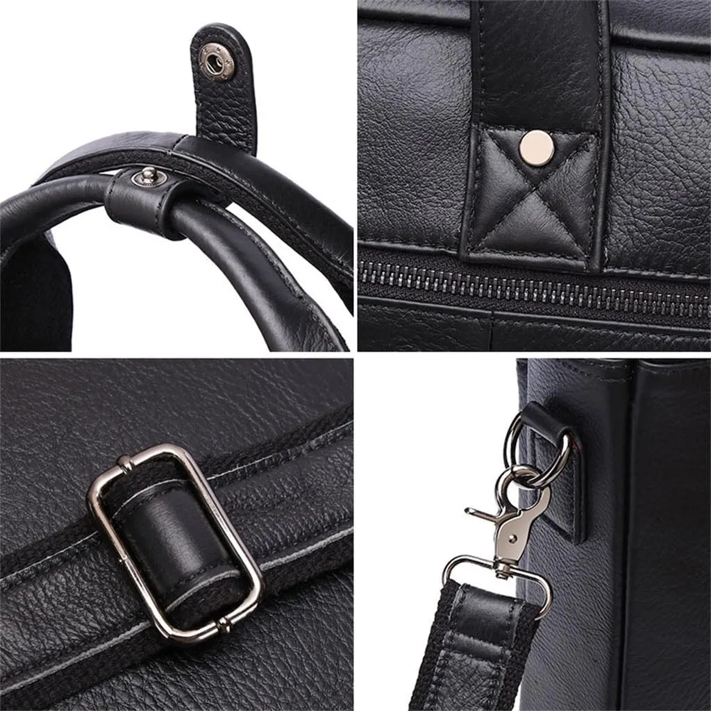 CSCDD Business Men's Briefcase Leather Men's Bag Business Bag 16-inch Hand Carry Single Shoulder Computer Bag