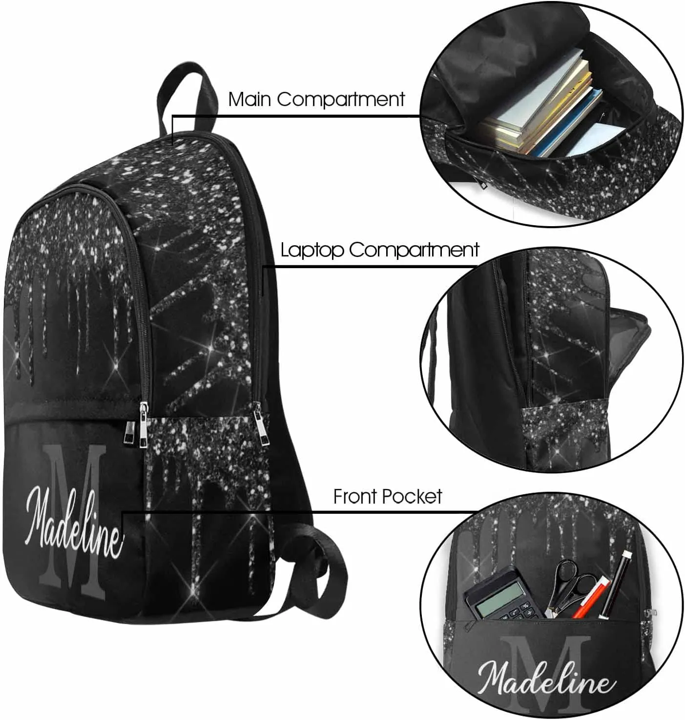Custom Your Own Casual Unisex Daypack Bags Backpack Watercolor College Shoulders Backpacks with Name to Daughter Niece Sister