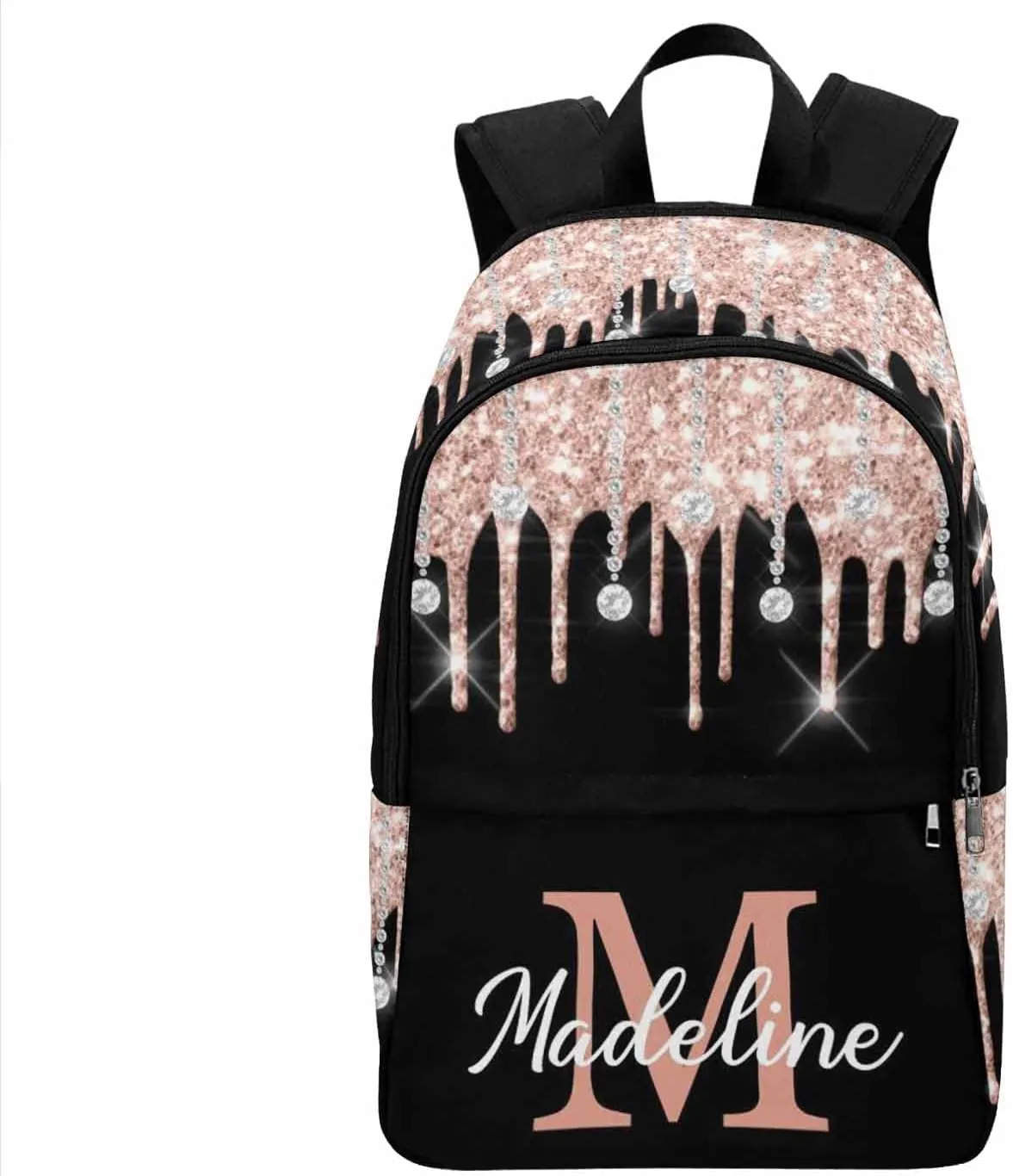 Custom Your Own Laptop Computer Backpack Glitter Drops Multi-Function Computer Bag for Hiking Camping Shopping to Niece from Uncle