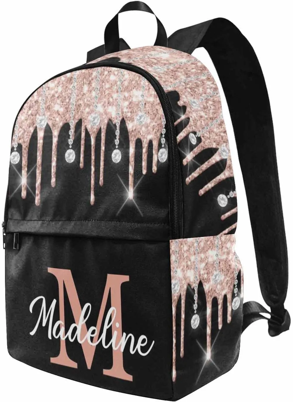 Custom Your Own Laptop Computer Backpack Glitter Drops Multi-Function Computer Bag for Hiking Camping Shopping to Niece from Uncle