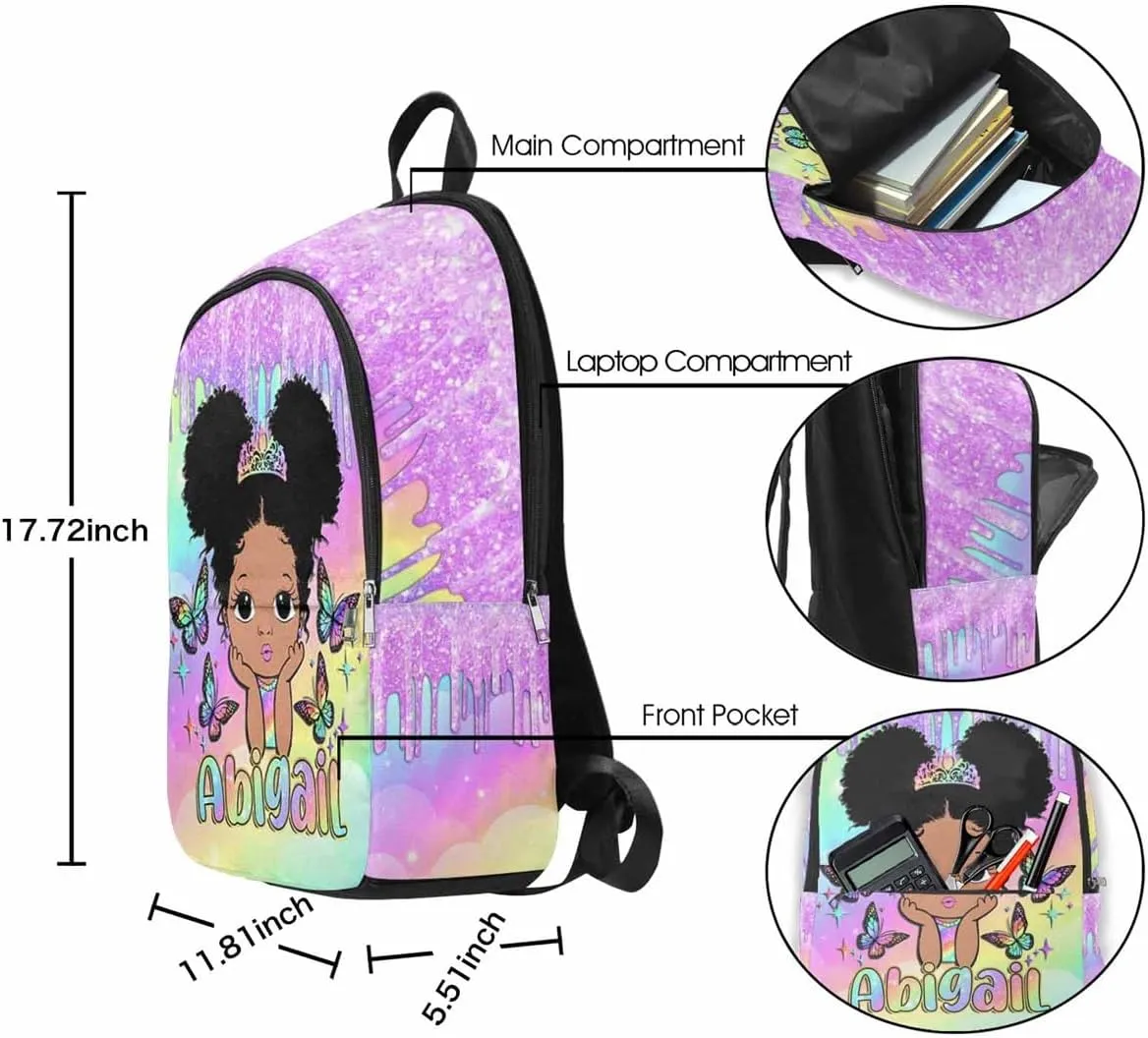 Customized Casual UnisexSchool Bags Backpack Personalized Rainbow Colorful College Shoulders Backpacks with Name,Multi,One Size
