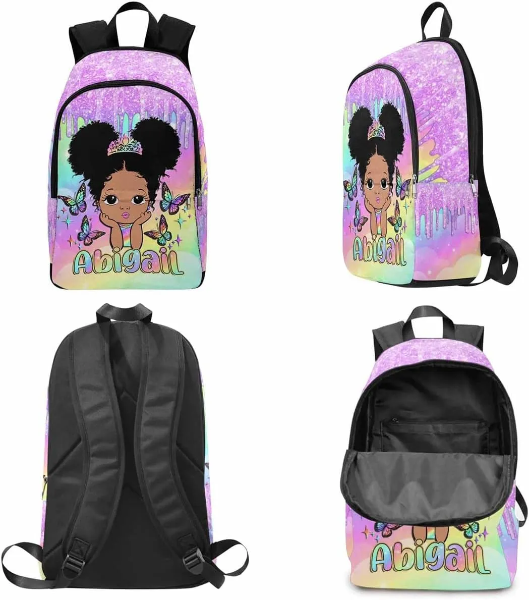Customized Casual UnisexSchool Bags Backpack Personalized Rainbow Colorful College Shoulders Backpacks with Name,Multi,One Size