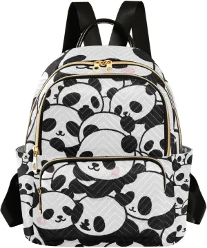 Cute Cartoon Panda 14 Inch waterproof shoulder black backpack backpack diaper bag for ladies,teen girls