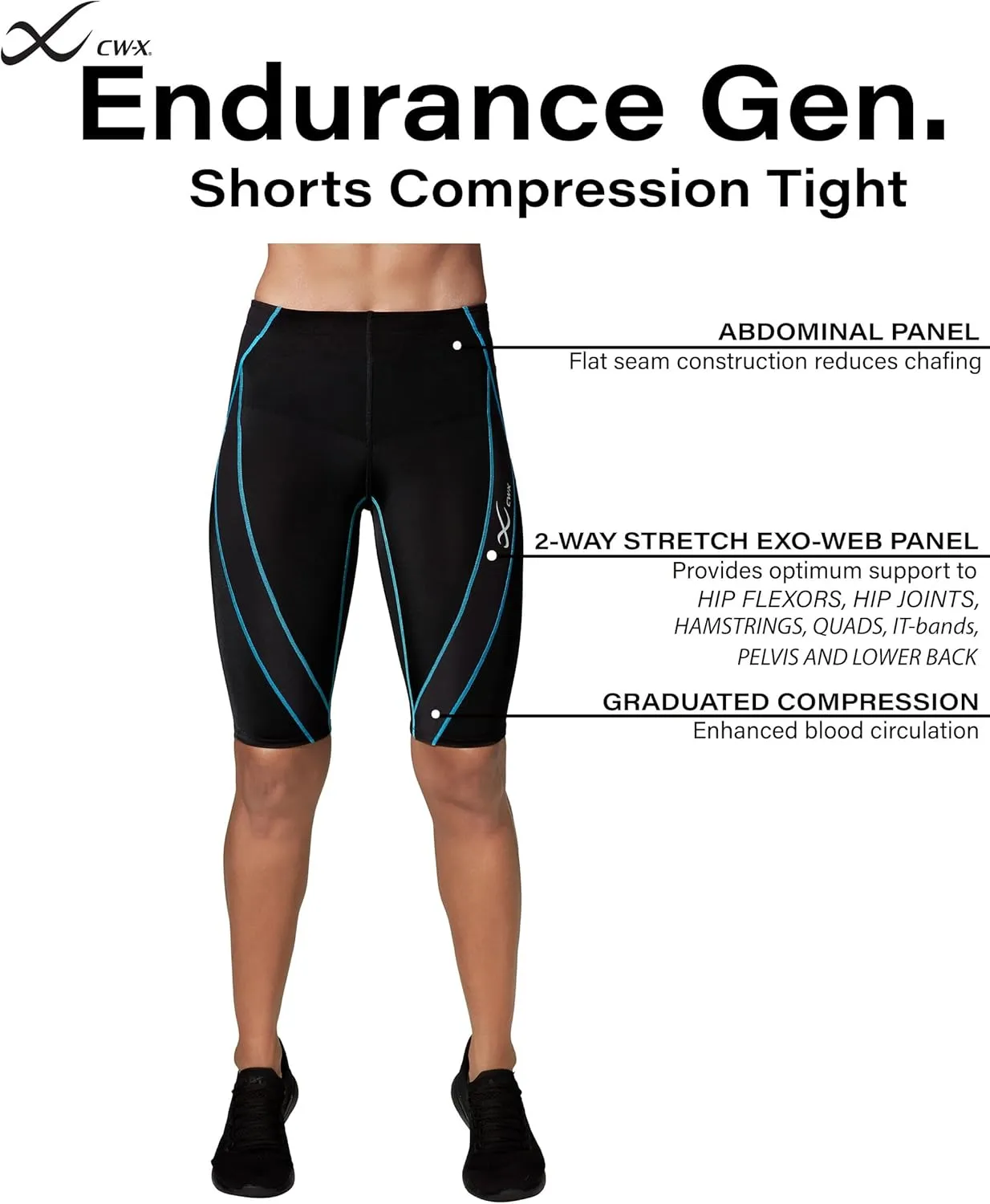 CW-X Women's Endurance Generator Muscle & Joint Support Compression Short