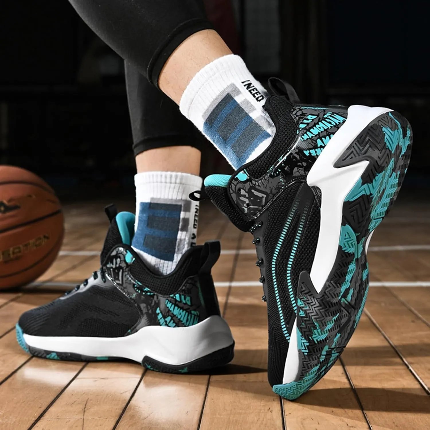 DHAEY Mens Basketball Shoes, Mens Gym Shoes High-Top Sneakers for Women Men Mens Sneakers Mens Sneakers Street Court (Color : C, Size : 9.5 Women/8 Men)