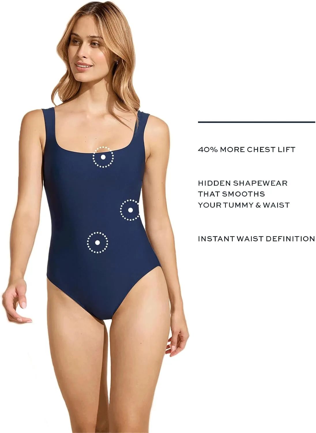 DreamSculpt Square Neck Tank by STYLEST | Shapewear Swimsuit Designed to Flatter and Enhance Your Curves