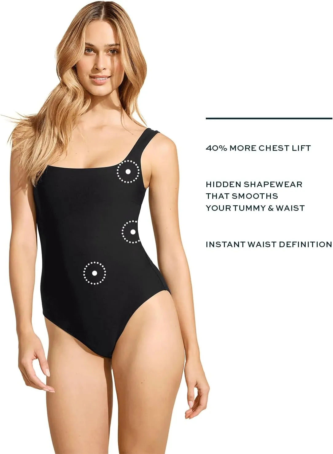 DreamSculpt Square Neck Tank by STYLEST | Shapewear Swimsuit Designed to Flatter and Enhance Your Curves