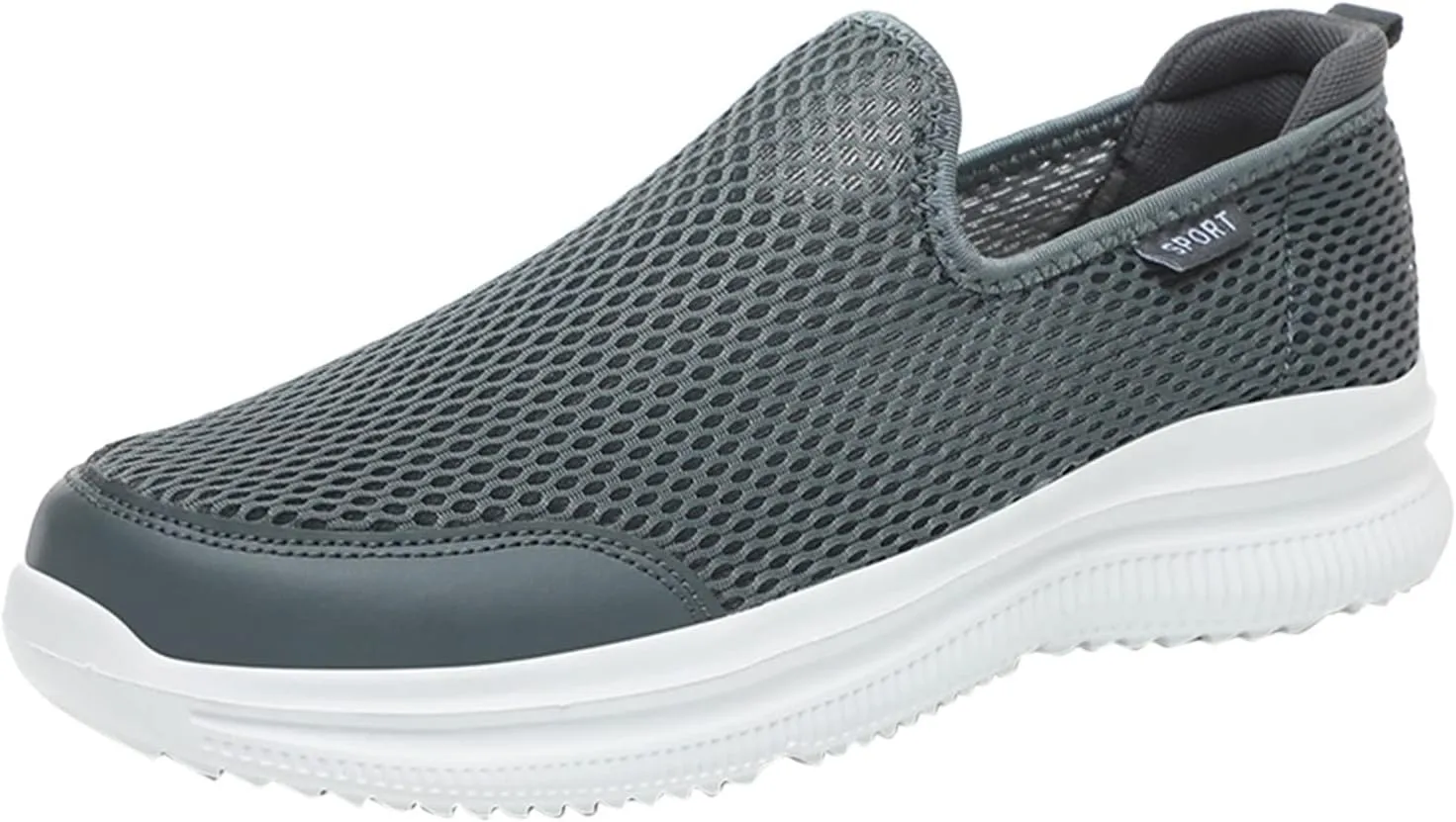 Fashion Summer Men Breathable Mesh Shallow Mouth Slip On Lightweight Casual Shoes Sneaker Insoles Men
