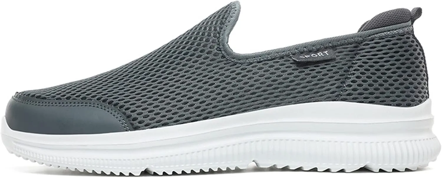 Fashion Summer Men Breathable Mesh Shallow Mouth Slip On Lightweight Casual Shoes Sneaker Insoles Men