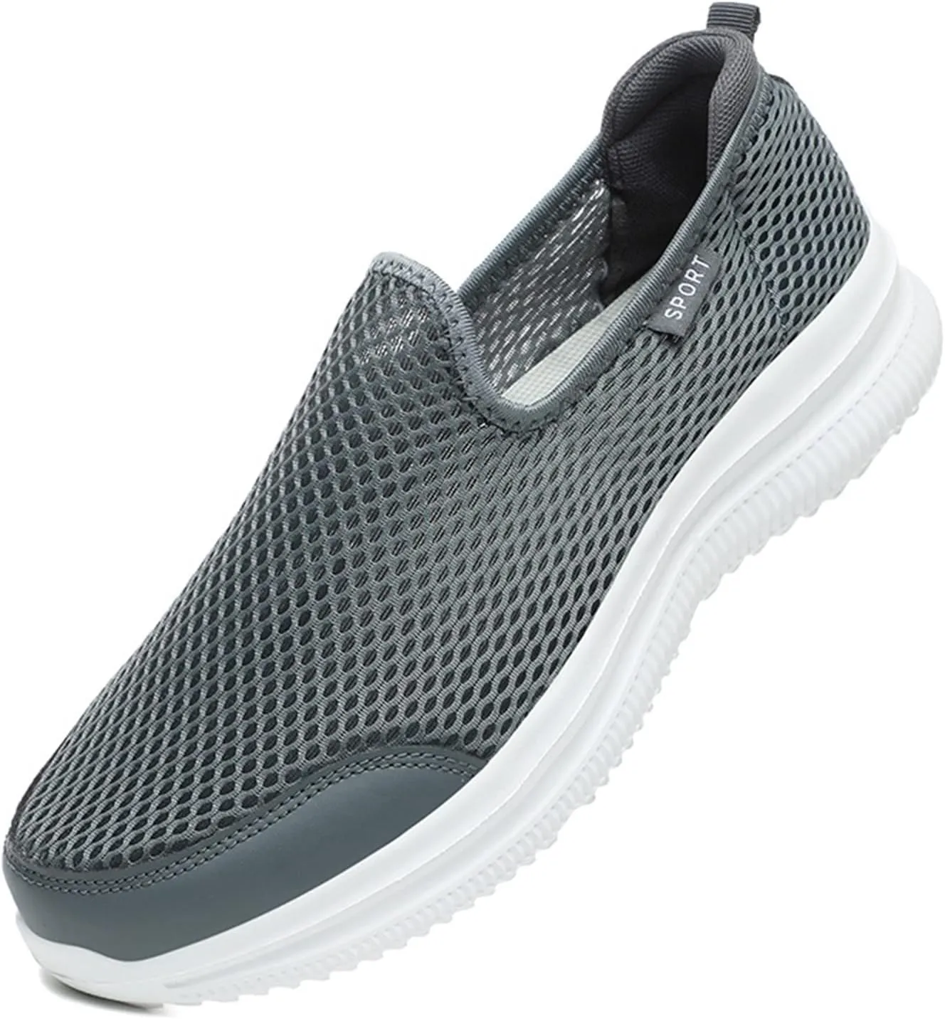 Fashion Summer Men Breathable Mesh Shallow Mouth Slip On Lightweight Casual Shoes Sneaker Insoles Men
