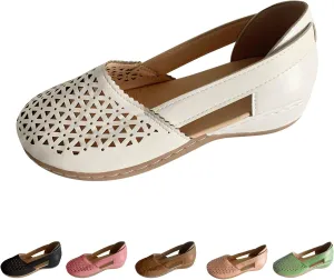 Flat Sandals for Women Closed Toe, Women Dressy Summer Closed Toe Sandals with Arch Support Summer Wide Width Orthopedic Sandal Slip On Walking Shoes