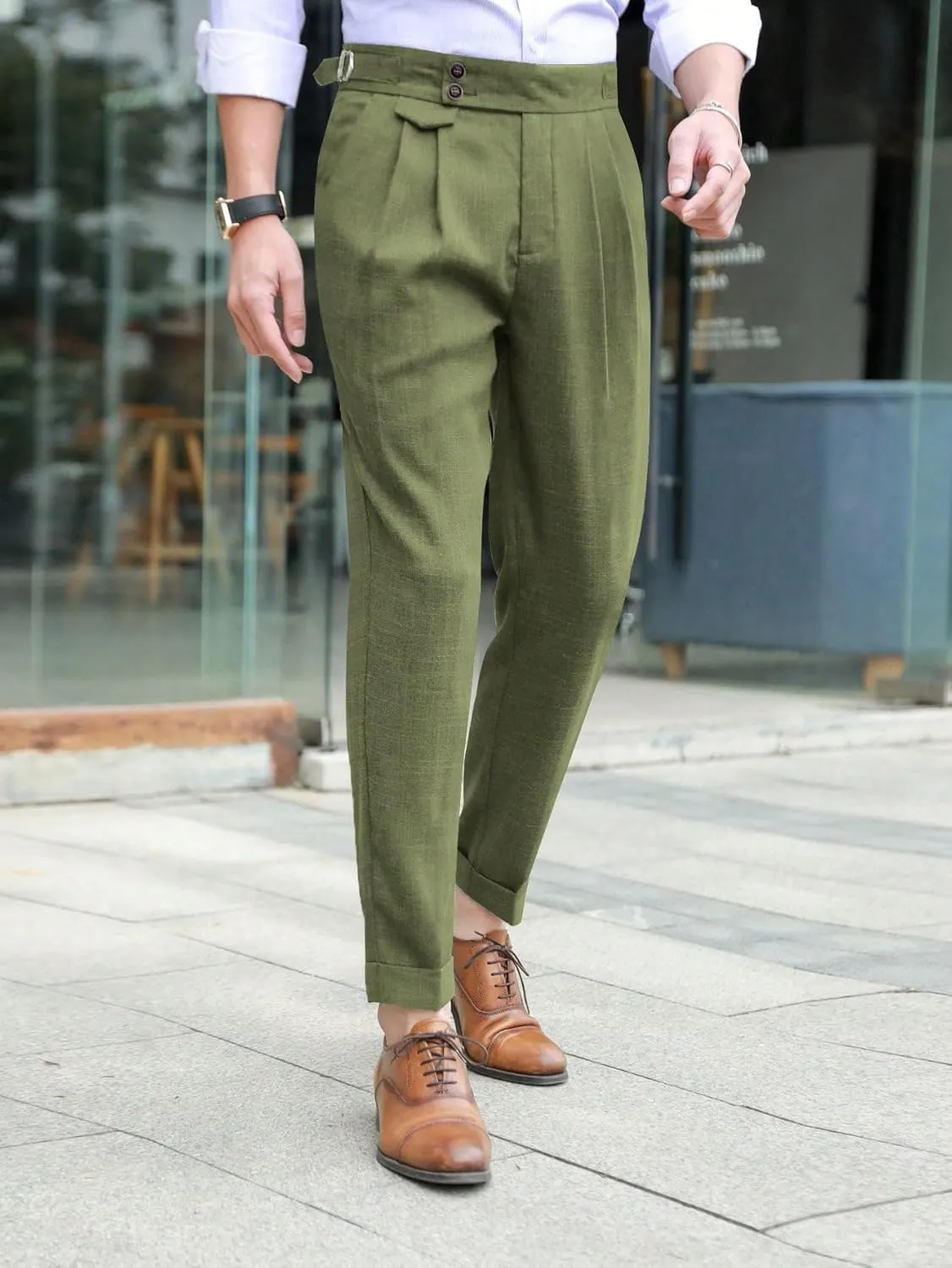 Floerns Men's Classic Fit Flat Front Dress Pants Office Business Trousers
