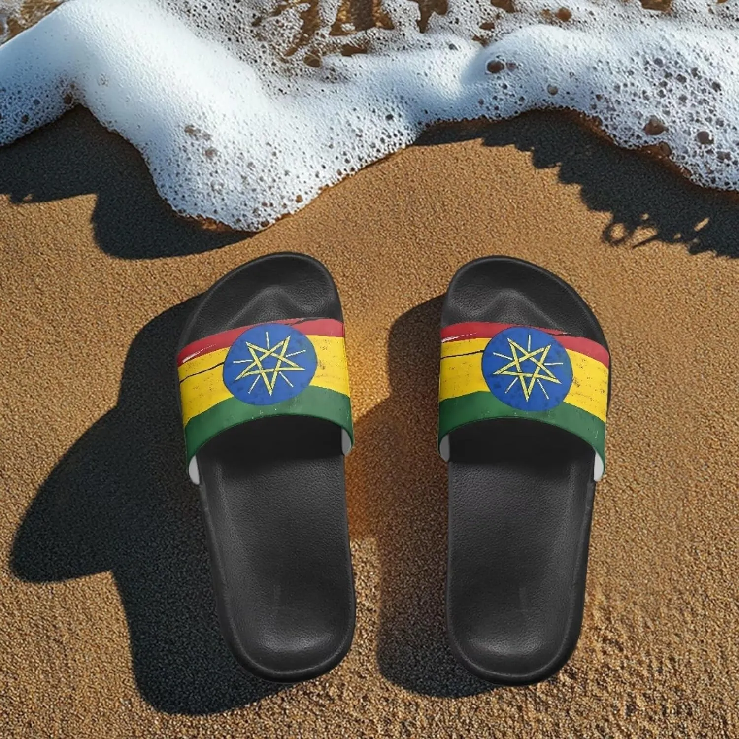 Forchrinse Rainbow Music Note Slippers Unisex Home Slipper Non Slip Shower Sandals Summer Indoor Outdoor Slide Sandals for Men and Women