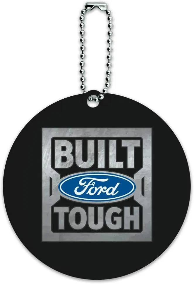 Ford Built Ford Tough Round Luggage ID Tag Card Suitcase Carry-On