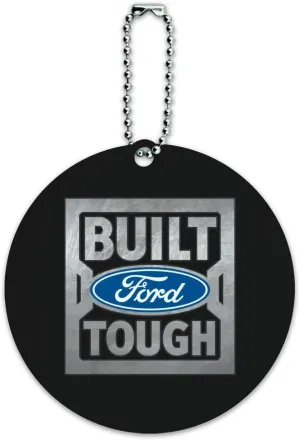 Ford Built Ford Tough Round Luggage ID Tag Card Suitcase Carry-On