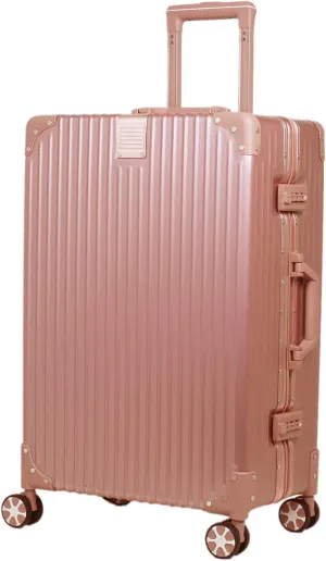 Frame Type Hardside Luggage Suitcase with Spinner Wheels 6colors & 5sizes [71-22029-31](L, PINK)