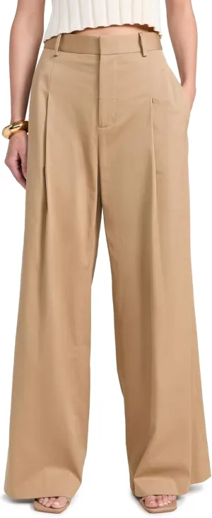 FRAME Women's Pleated Wide Leg Pants