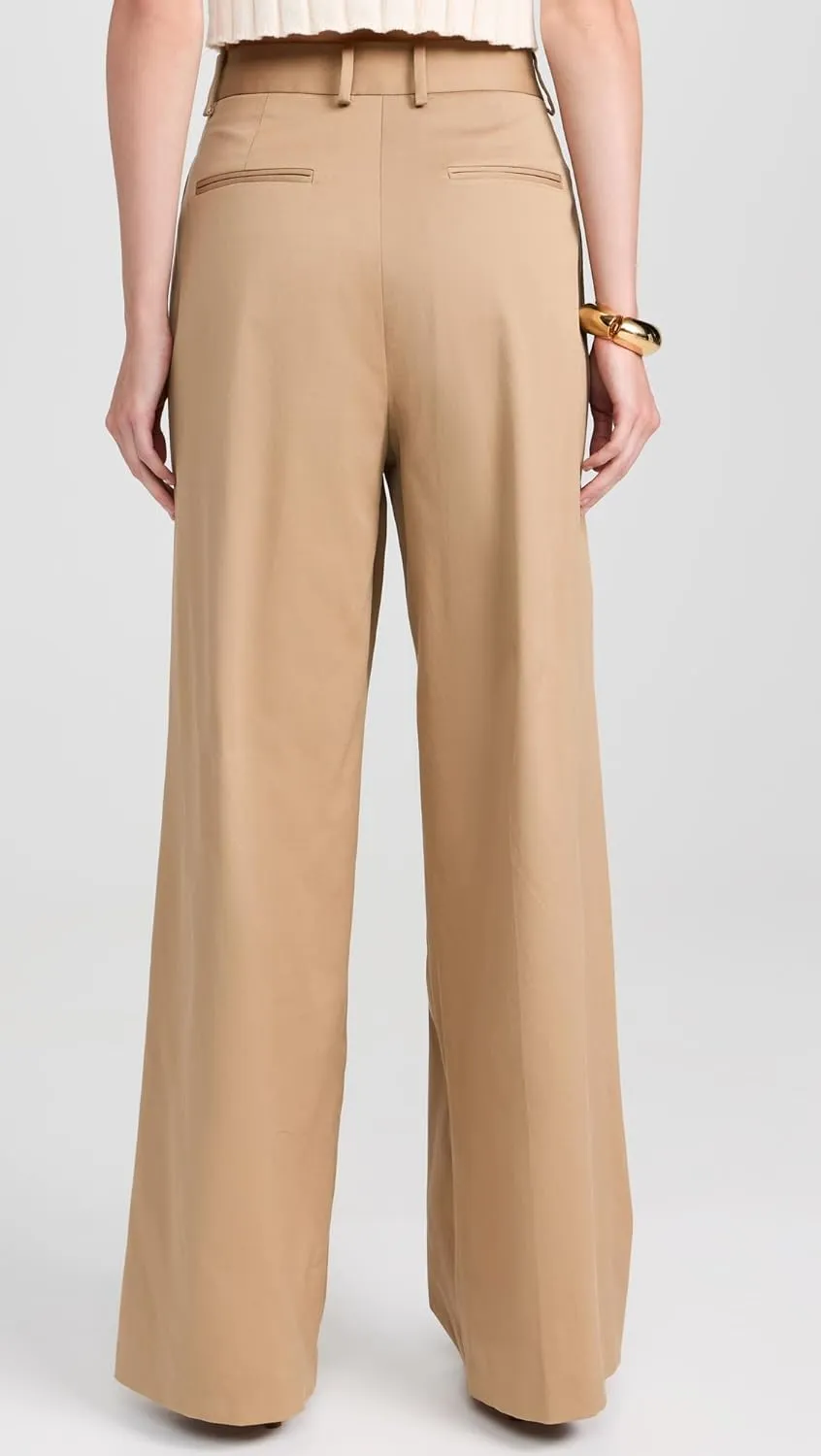 FRAME Women's Pleated Wide Leg Pants